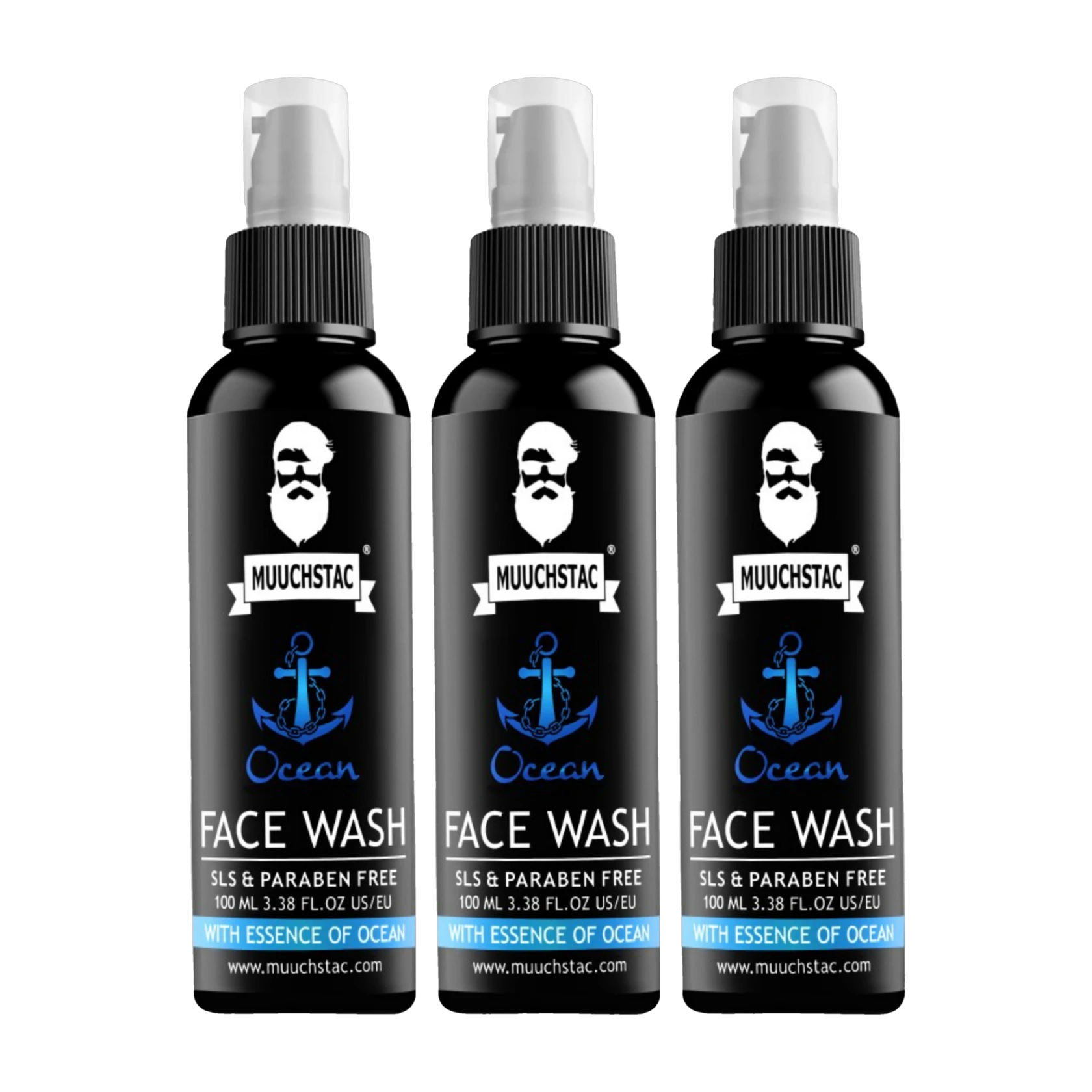 MUUCHSTAC Ocean for Men, Anti Acne & Pimple, Skin Brightening, All Skin Types Face Wash (300 ml)