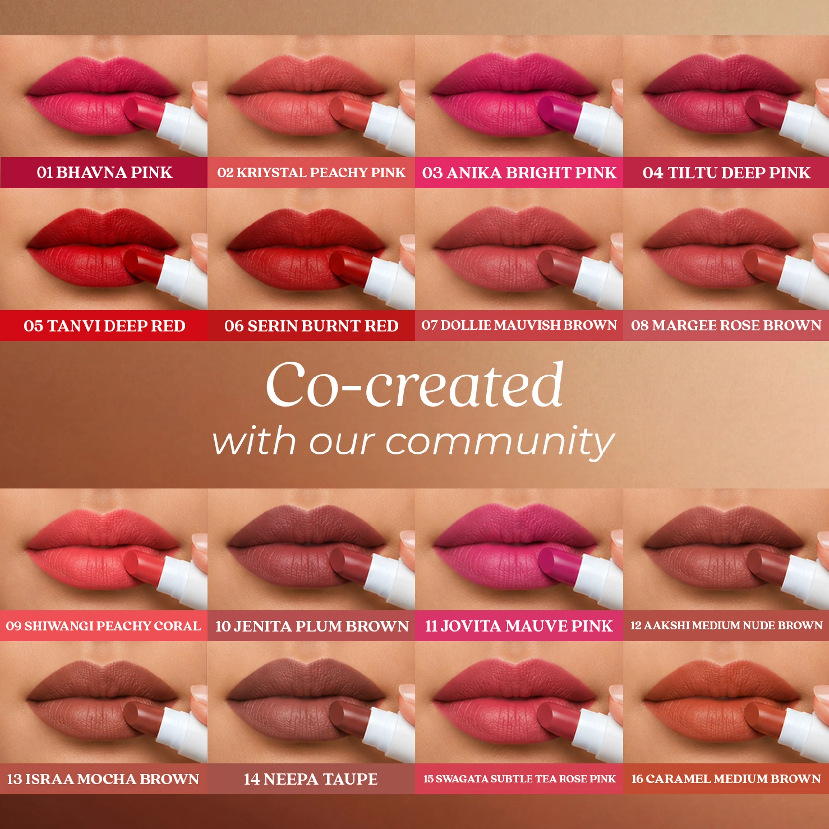 Just Herbs Herb Enriched Intense Color Ayurvedic Micro Mini Lipstick Set - 16 Shades (Multicolor, 9.6 g)