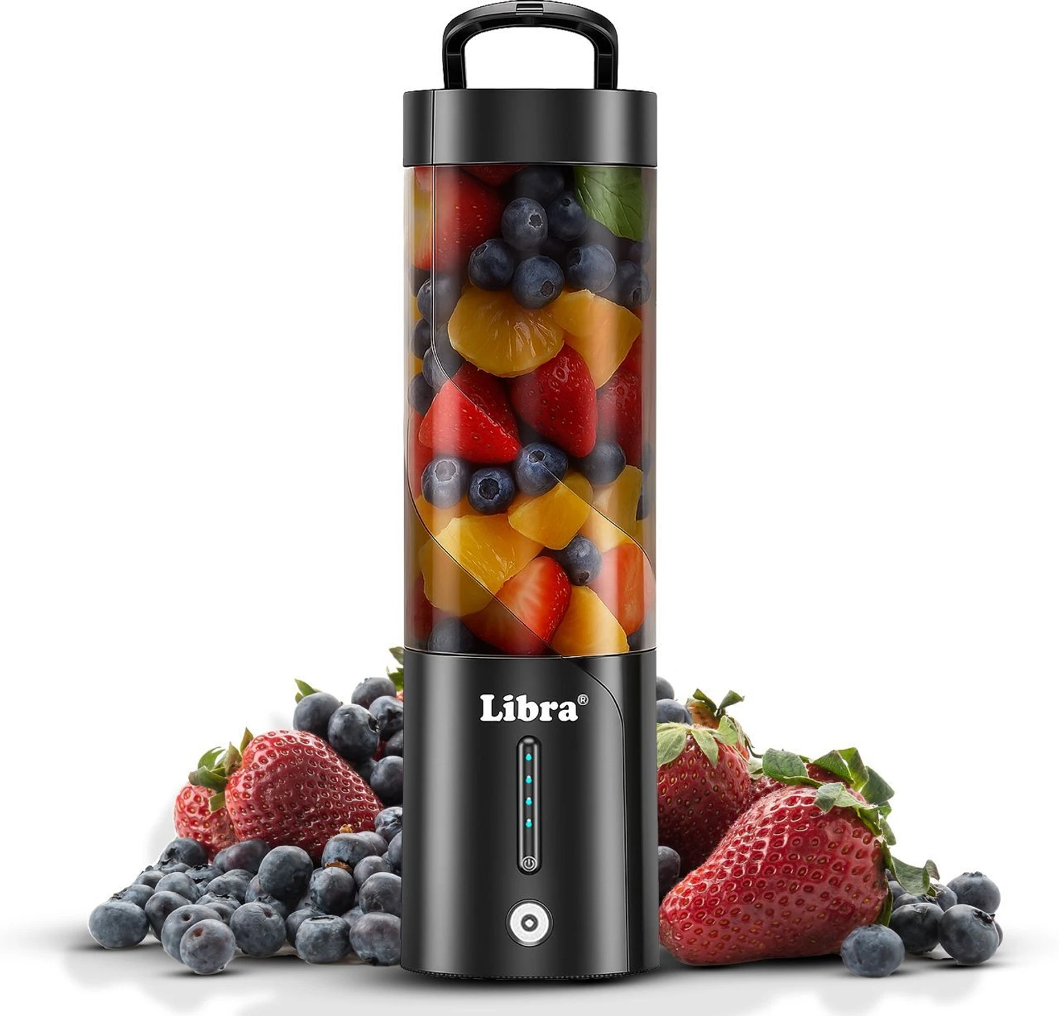 LIBRA Milk Shakes and Crushing Ice, USB Recharbeable 200 W Juicer Mixer Grinder (Rechargeable Portable Blender for Smoothie and juices, | 1 Jar | Black)